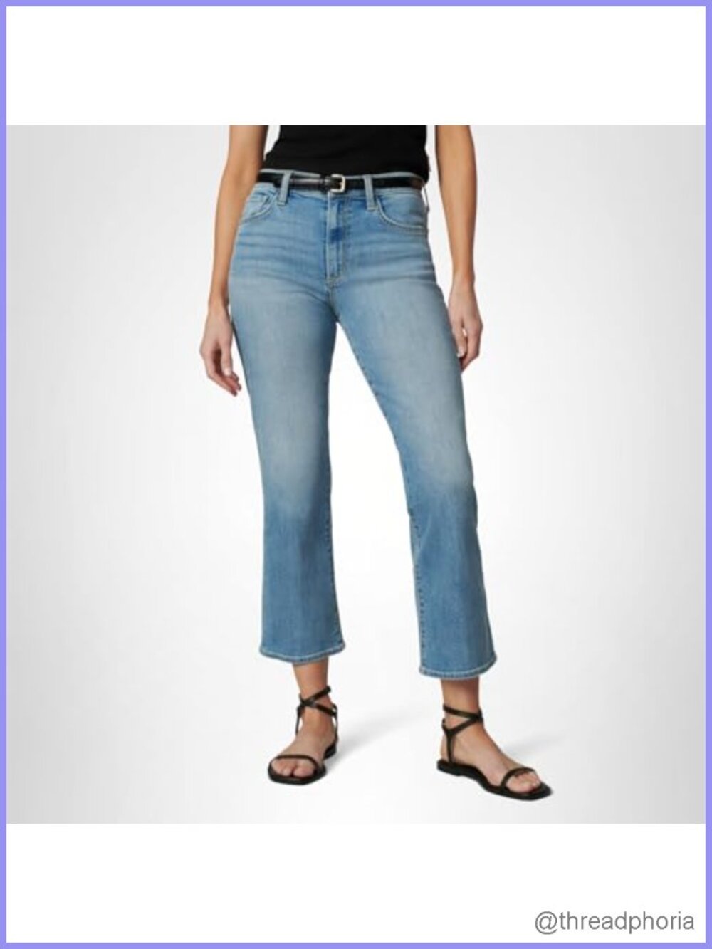 High Rise Cropped Bootcut Jeans Stretch Denim 26in Inseam